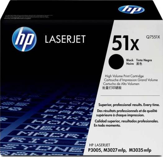 HP 51X Black High Yield Original LaserJet Toner Cartridge : Q7551X Toners JS Bazar
