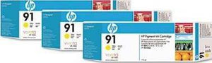 HP 91 Ink Cartridge, Yellow, 3/Pack 775ML : C9485A Cartridges JS Bazar