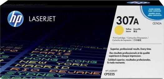 HP Color 307A Yellow LaserJet Print Cartridge : CE742A Toners JS Bazar