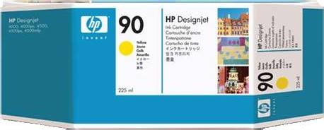 HP 90 225-ml Yellow DesignJet Ink Cartridge : C5064A Cartridges JS Bazar