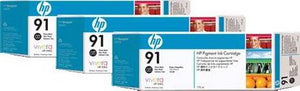 HP 91 3-pack 775-ml Photo Black Ink Cartridges : C9481A Cartridges JS Bazar