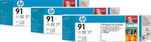 HP 91 3-pack 775-ml Light Gray DesignJet Pigment Ink Cartridges : C9482A Cartridges JS Bazar