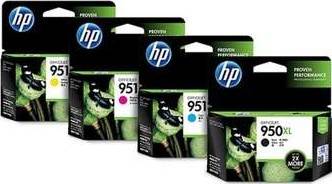 HP 951XL Four Pack Black & Colors Ink Cartridge Set - Black/Yellow/Cyan/Magenta Cartridges JS Bazar
