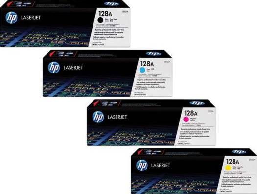 HP 128A Four Pack Black & Colors Ink Toner Cartridge Set - Black/Yellow/Cyan/Magenta Toners JS Bazar