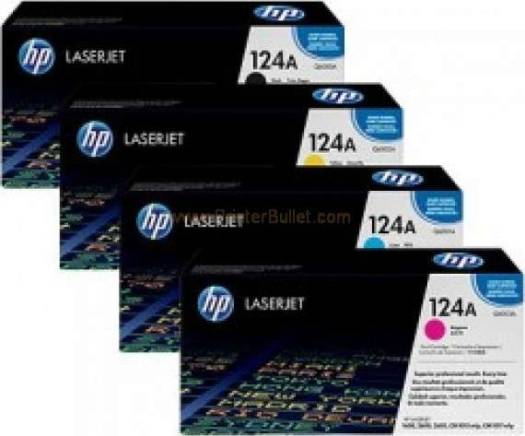 HP 124A Four Pack Black & Colors Ink Toner Cartridge Set Toners JS Bazar