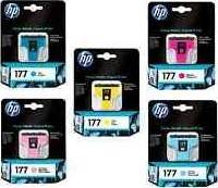 HP 177 Six Pack Black & Colors Ink Cartridge Set - Black/Yellow/Cyan/Magenta/Light Magenta Cartridges JS Bazar