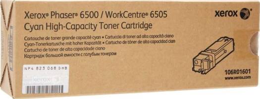 Genuine Xerox OEM - Phaser 6500, WorkCentre 6505 DMO (Not USA) - Toner, Cyan High Yield : 106R01601 Toners JS Bazar