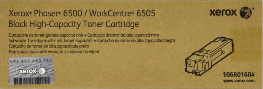 Genuine Xerox OEM : Phaser 6500, WorkCentre 6505 DMO (Not USA) : Toner, Black High Yield : 106R01604 Toners JS Bazar