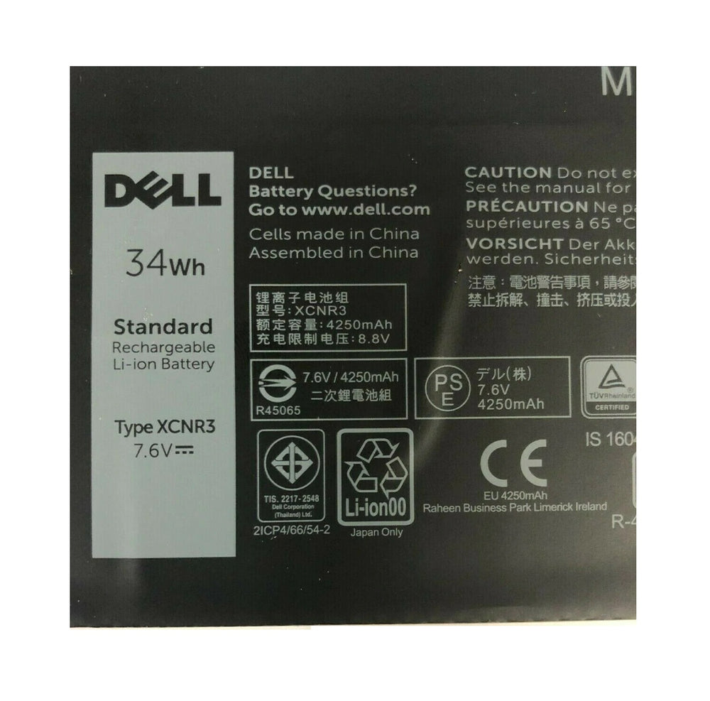 7.6V 34wh Replacement XCNR3 Dell Latitude 13 7370 Ultrabook WV7CG 0WV7CG Replacement Laptop Battery - JS Bazar