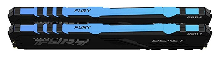 Kingston FURY Beast RGB 32GB (2x16GB) 3600MHz Desktop Memory, DDR4, CL18, Kit of 2 | KF436C18BBAK2/32 RAM JS Bazar