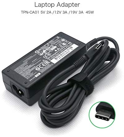 Laptop Power Adapter 5V 2A/ 12V 3A/ 15V 3A USB-C Type-C  compatible with HP Chromebook x360 11 G1 EE 11.6" Touchscreen TPN-CA01 A045R031L