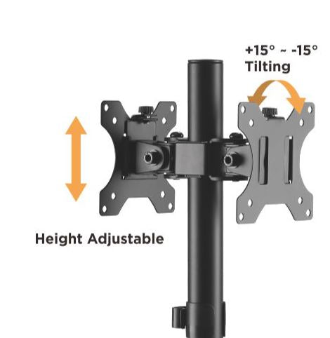 Articulating Pole Mount Single Dual Monitors Stand | 91-ldt40t02 - JS Bazar