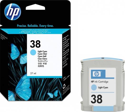 HP 38 Light Cyan Pigment Original Ink Cartridge : C9418A Cartridges JS Bazar