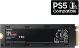 Samsung 980 Pro with Heatsink PCIe 4.0 NVMe Internal Solid State Hard Drive, 1TB, PS5 Compatible : MZ-V8P1T0CW Hard Drives JS Bazar