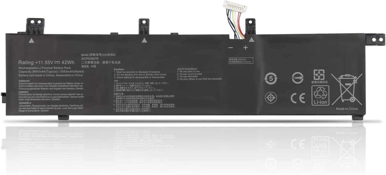 Asus Laptop Battery Compatible for 42Wh C31N1843 Laptop Battery Replacement for Asus VivoBook Laptop Batteries JS Bazar