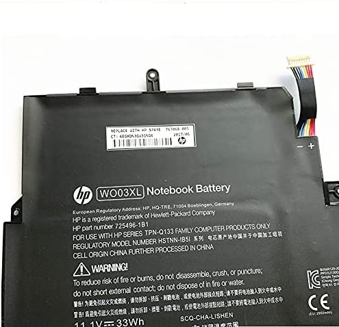 JS Bazar Battery for HP WO03XL, HSTNN-IB5I, 725496-1B1 - JS Bazar