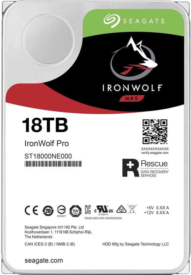 Seagate IronWolf Pro 18TB NAS Hard Drive, 7200 RPM, 256MB Cache : ST18000NE000 Hard Drives JS Bazar