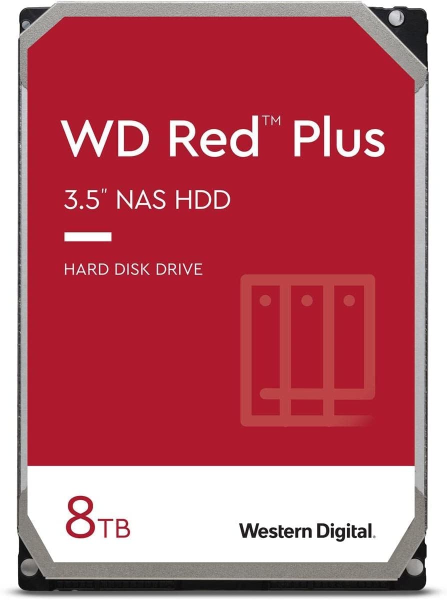 Western Digital 8TB Red Plus NAS Internal Hard Drive HDD, 5640 RPM Class : WD80EFZZ Hard Drives JS Bazar