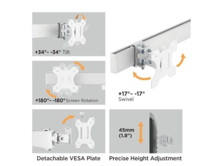 dual screens heavy-duty aluminum monitor arms | 91-ldt38c02 - JS Bazar