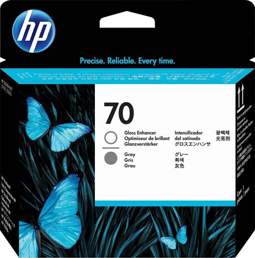 HP 70 C9410A Gloss Enhancer and DesignJet Printhead - Grey : C9410 Cartridges JS Bazar