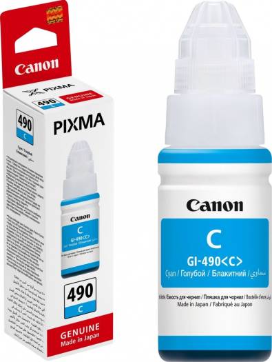 Canon Ink GI-490C Cyan Ink Bottle : 0664C001 Cartridges JS Bazar