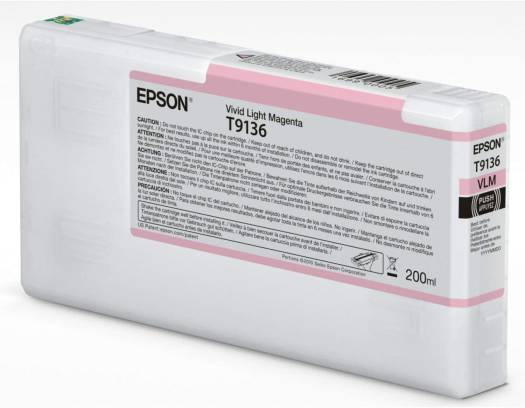 Epson T9136 Ink Cartridges, 200 ml, Ultrachrome HDR, Light Magenta (T9136) Cartridges JS Bazar