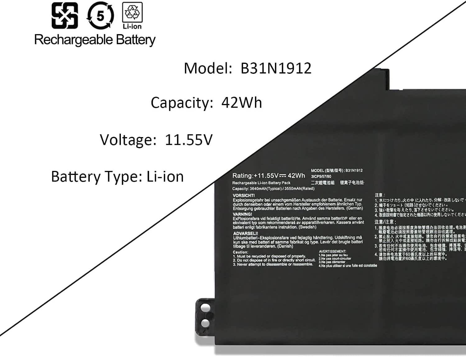 Laptop Battery Compatible for B31N1912 C31N1912 /Asus VivoBook 14 E410 E410MA Laptop Batteries JS Bazar