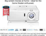 Optoma UHZ50 Smart 4K UHD Laser Home Theater Projector Laser Light Source (E9PV7JL01EZ1) Projectors JS Bazar