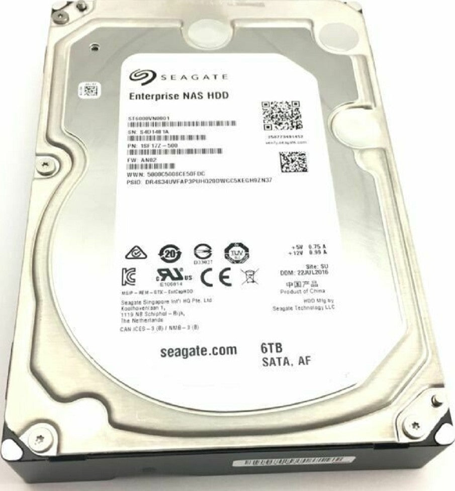 Seagate Enterprise NAS 6TB 3.5" Internal Hard Drive : ST6000VN0001 Hard Drives JS Bazar