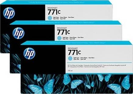 HP 771C Light Cyan Original 3 Ink Cartridge : B6Y36A Cartridges JS Bazar