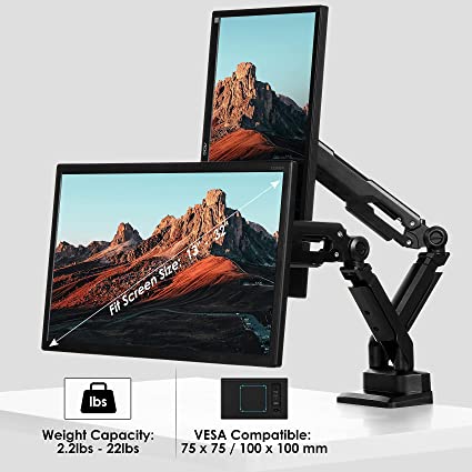 premium dual monitors aluminum gas spring monitor arm | 91-ldt26c024 - JS Bazar