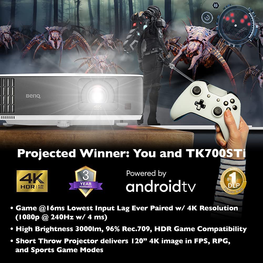 BenQ TK700STi 4K HDR Gaming Projector : 9H.JNL77.17R Projectors BenQ