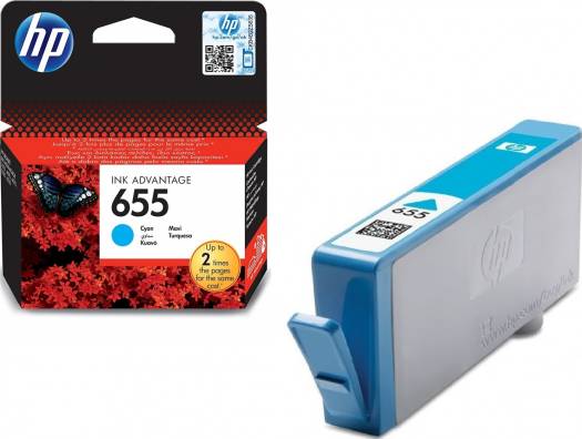 HP 655 Cyan Original Ink Advantage Cartridge : CZ110AE Cartridges JS Bazar