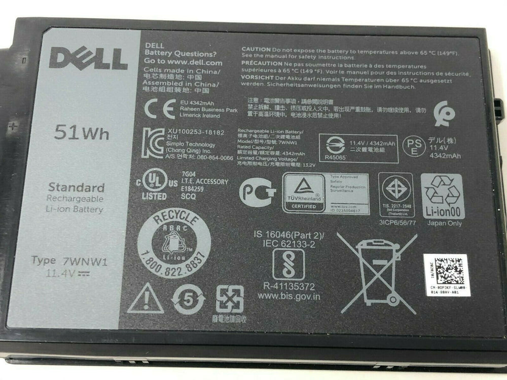 7WNW1 Replacement Dell Latitude 7424, Dell Latitude 5424, Dell Latitude 5420 Replacement Laptop Battery - JS Bazar