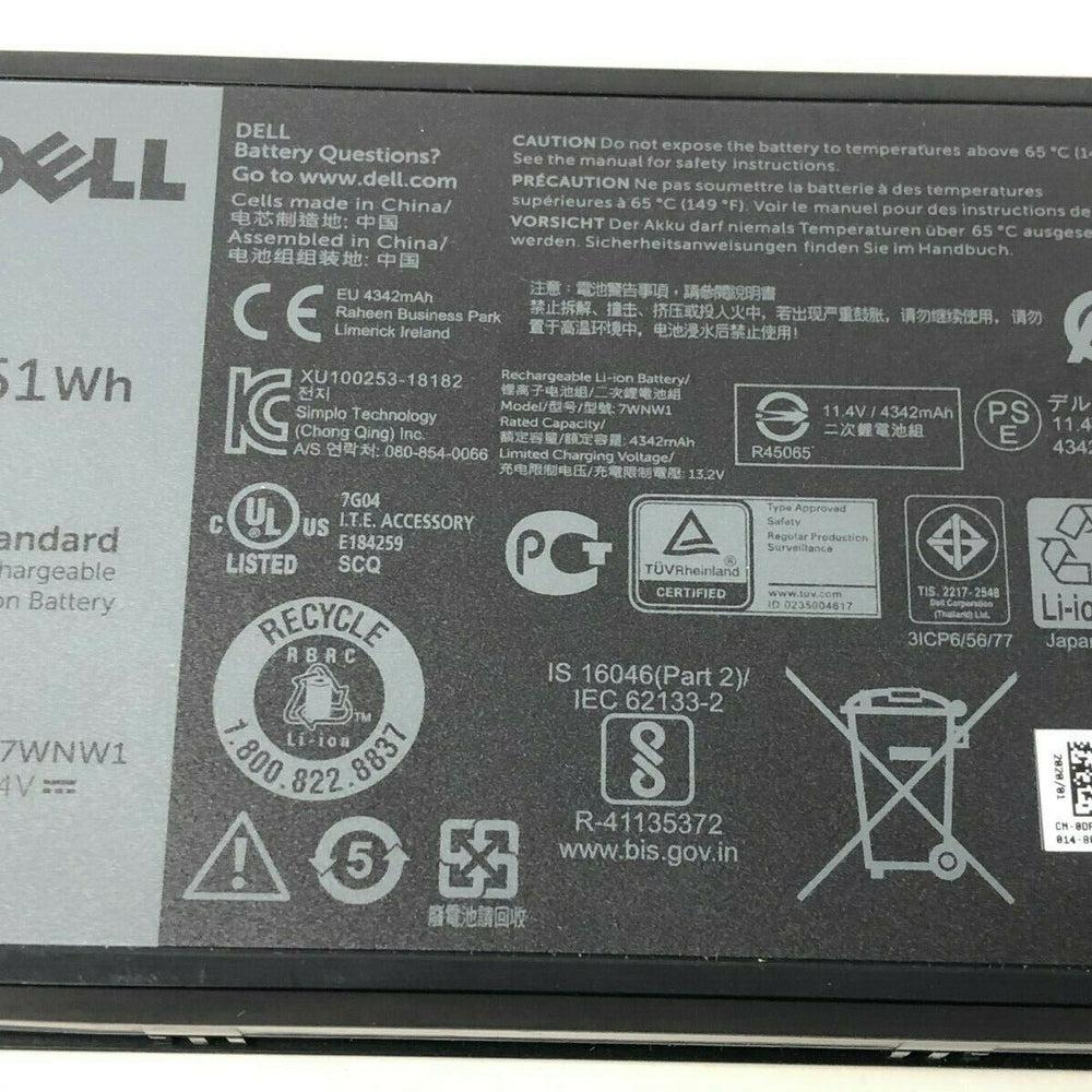 7WNW1 Replacement Dell Latitude 7424, Dell Latitude 5424, Dell Latitude 5420 Replacement Laptop Battery - JS Bazar