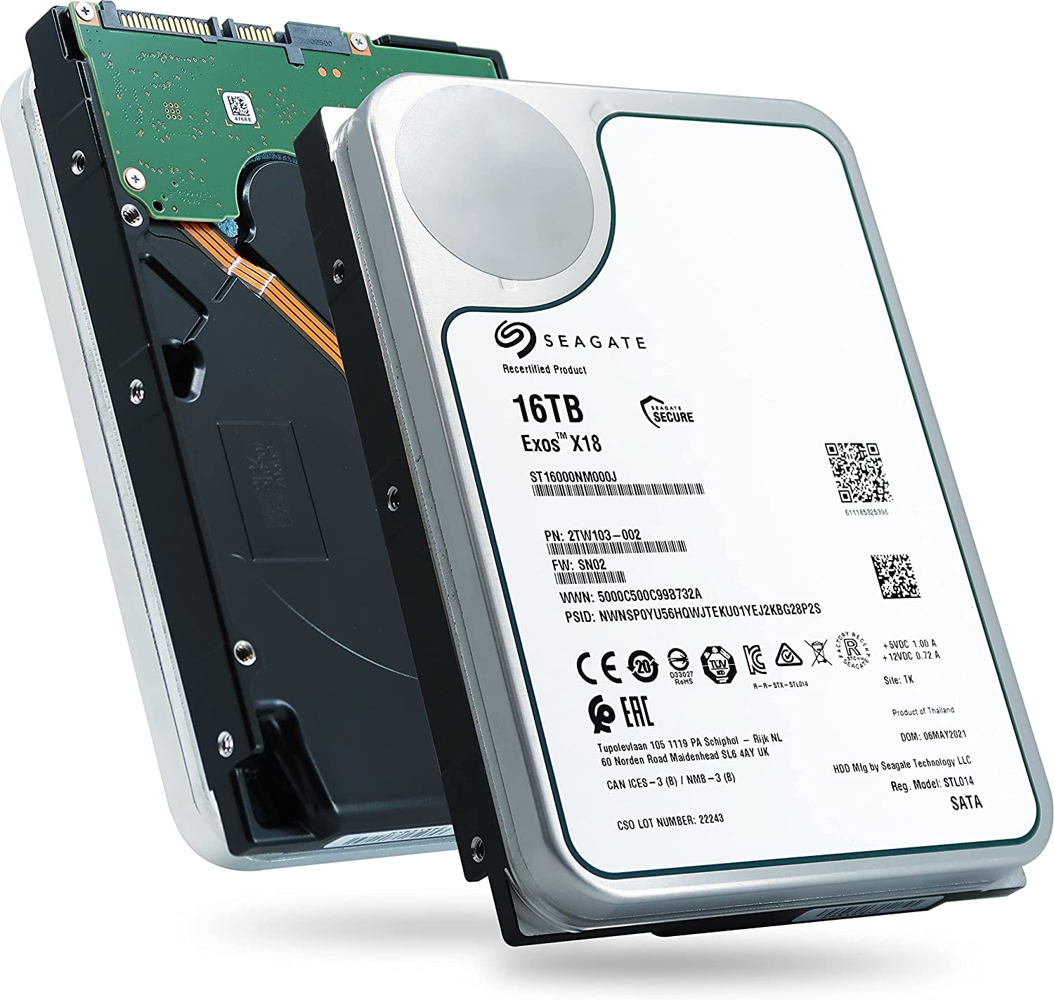 Seagate Exos X18 16TB SATA III Enterprise HDD, 3.5"m, 3.5" Form Factor, 6 Gb/s Interface : ST16000NM000J Hard Drives JS Bazar