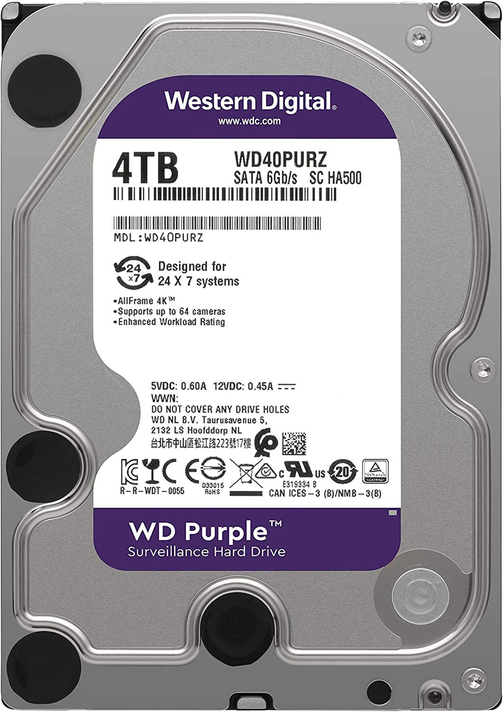 WD 4TB Purple SATA Surveillance Hard Drive : WD40PURZ / WD42PURZ Hard Drives JS Bazar