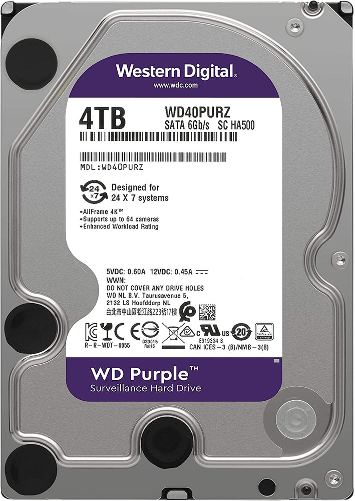 WD 4TB Purple SATA Surveillance Hard Drive : WD40PURZ / WD42PURZ - JS Bazar