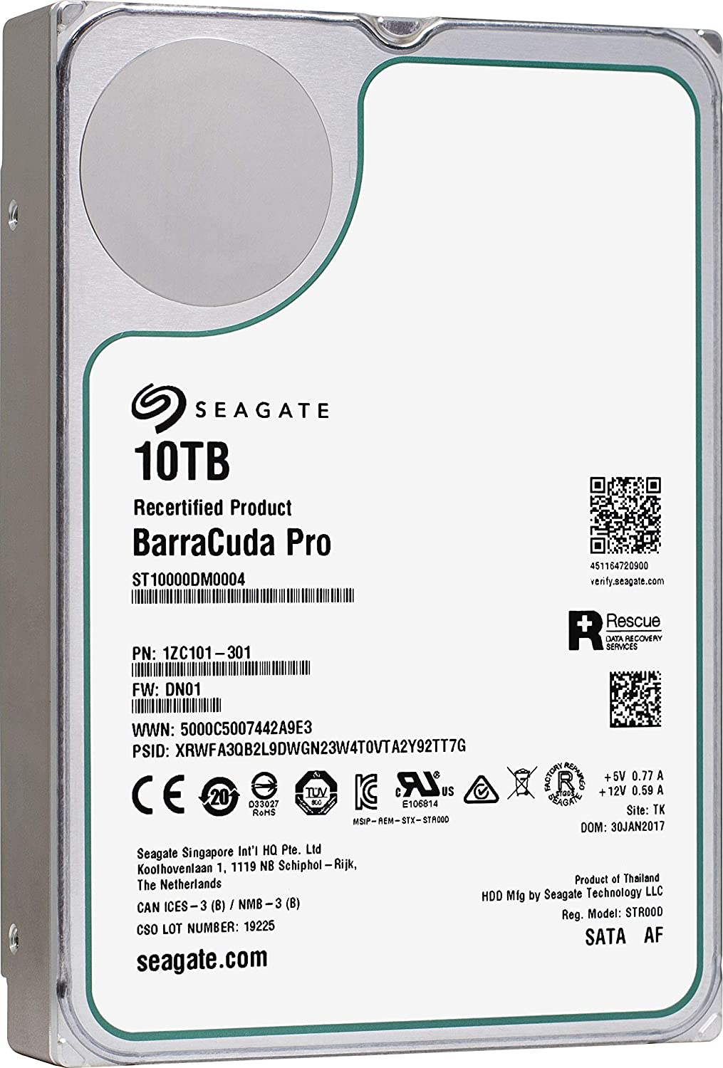 Seagate BarraCuda Pro ST10000DM0004 10TB 7200 RPM 256MB Cache SATA 6.0Gb/s Hard Drive Hard Drives JS Bazar