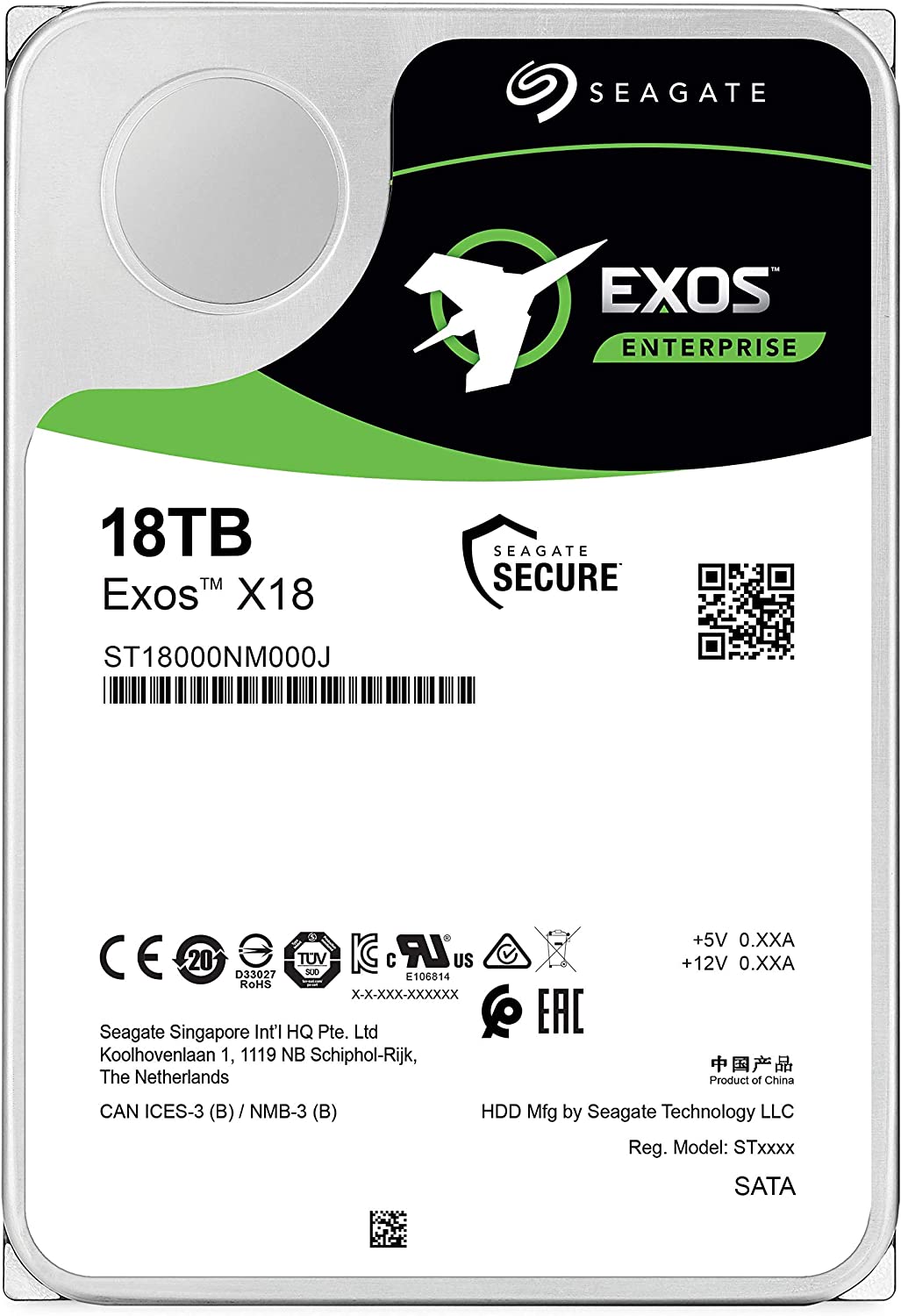 Seagate Exos X18 18TB Sata Hard Drive, CMR 3.5 Inch Hyperscale SATA 6Gb/s, 7200 RPM : ST18000NM000J Hard Drives JS Bazar