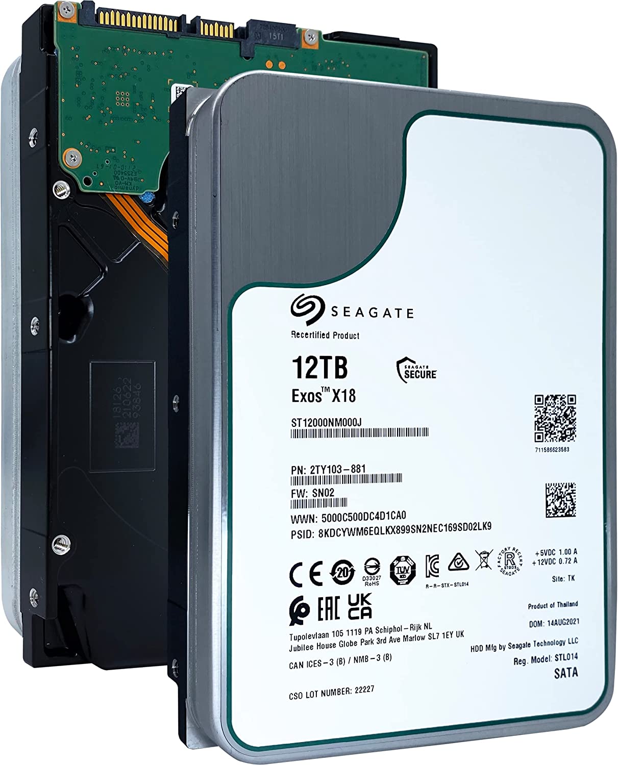 Seagate Exos X18 ST12000NM000J 12 TB Internal Hard Drive, 7200RPM, 256 MB Cache Hard Drives JS Bazar