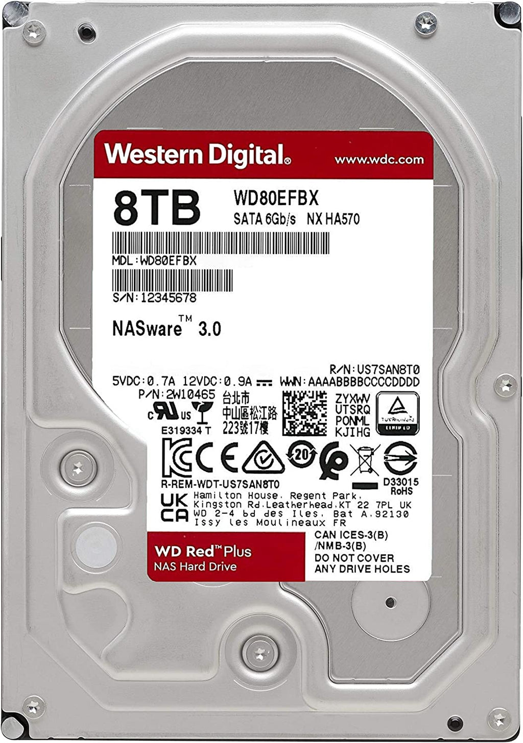 Western Digital 8TB WD Red Pro NAS Internal Hard Drive SATA 6 Gb/s Interface : WD80EFBX Hard Drives JS Bazar