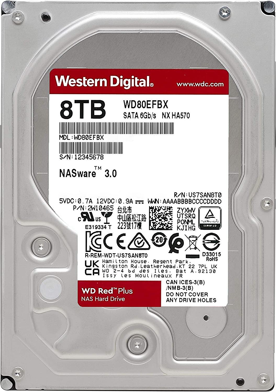 Western Digital 8TB WD Red Pro NAS Internal Hard Drive SATA 6 Gb/s Interface : WD80EFBX Hard Drives JS Bazar