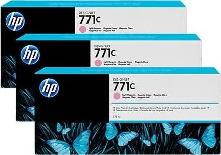 HP 771C Light Magenta Original 3 Pack Ink Cartridge : B6Y35A Cartridges JS Bazar