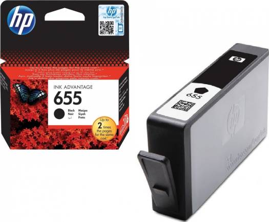 HP 655 Black Original Ink Advantage Cartridge : CZ109AE Cartridges JS Bazar