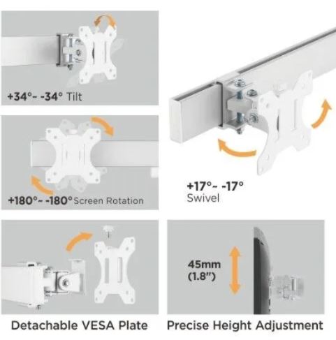 six screens heavy-duty aluminum monitor arms | 91-ldt38c06 - JS Bazar