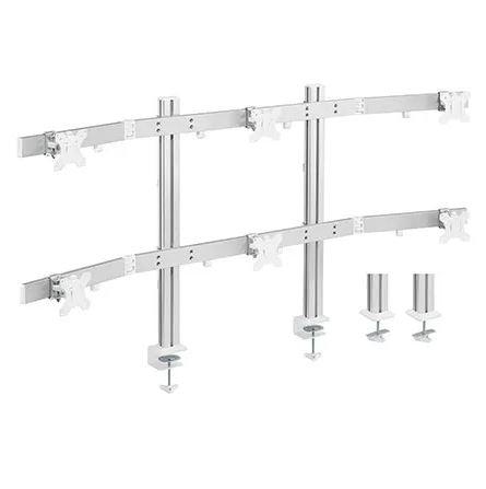 six screens heavy-duty aluminum monitor arms | 91-ldt38c06 - JS Bazar