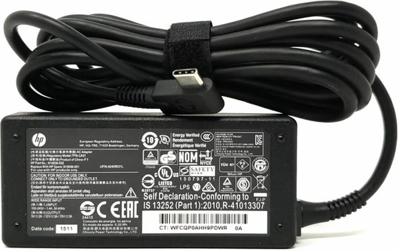 45W Type c travel HP Laptop charger for HP spectre 13 Elite x2 1012 TYPE C USB C Laptop Charger JS Bazar