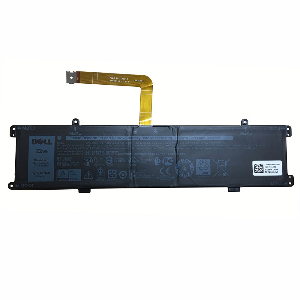 7.6V 22wh Replacement Dell Latitude 7285 FTD6M Tablet Replacement Laptop Battery - JS Bazar