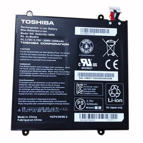3.75V 20wh 5200mAh Replacement PA5218U-1BRS Toshiba A204 AT10-B Tablet Laptop Battery JS Bazar